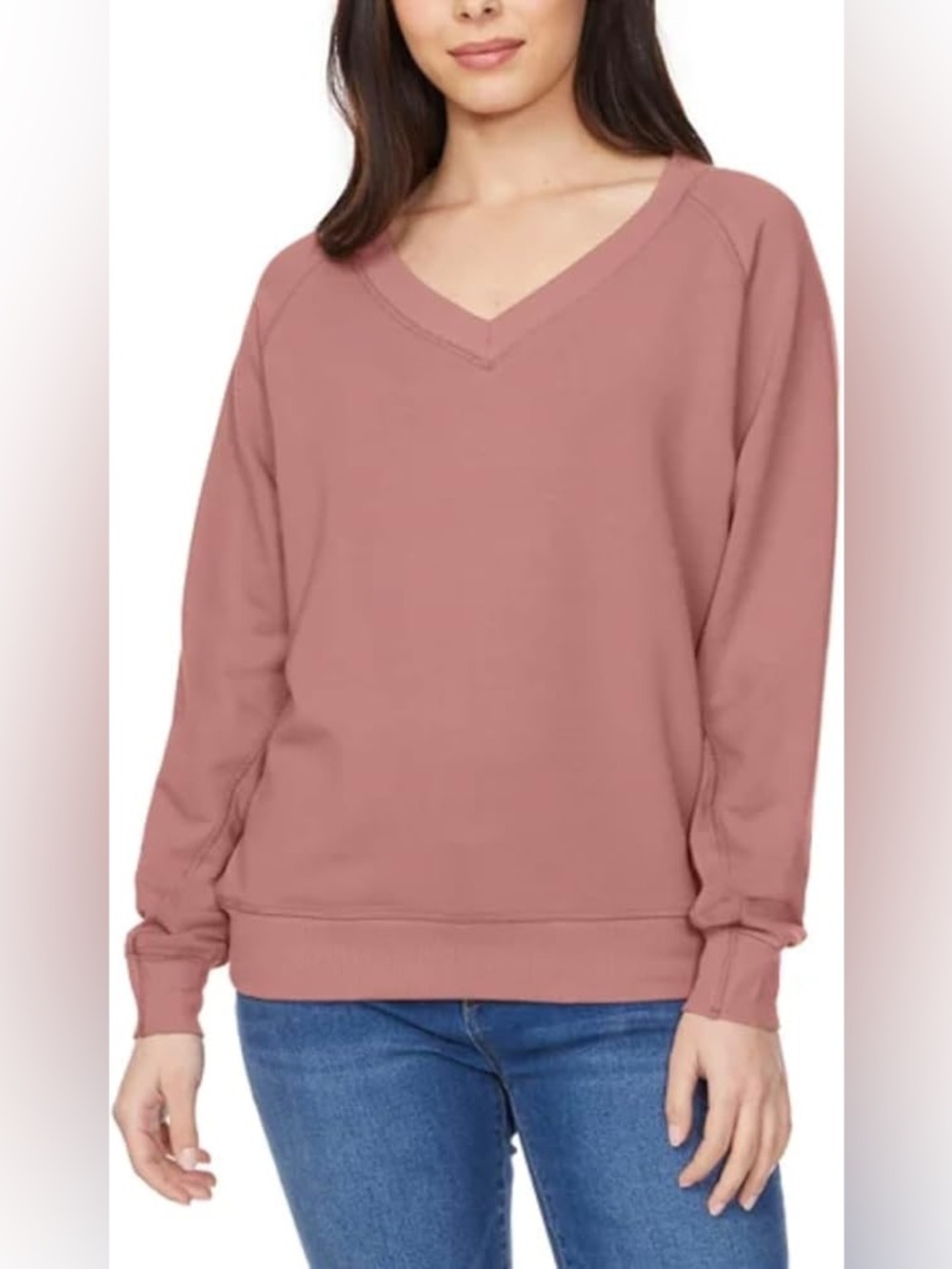 Buffalo David Bitton Mauve V-Neck Pullover Sweatshirt